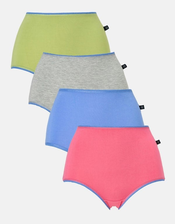 British Boxers Multipack! 4 Pairs of Women's Bamboo Full Briefs – Fresh Pastels