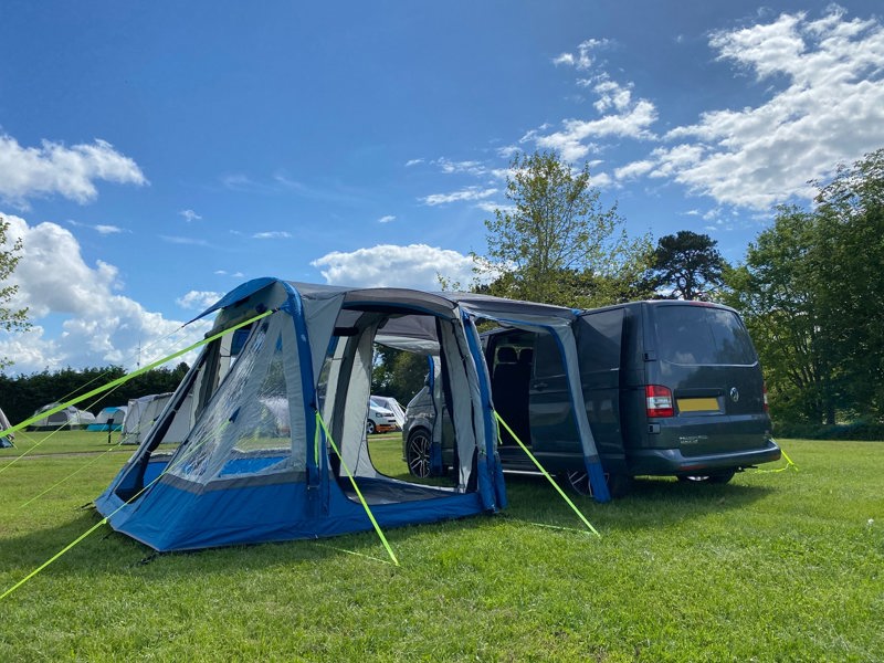 Loopo Breeze Inflatable Campervan Awning - Blue & Grey OLPRO