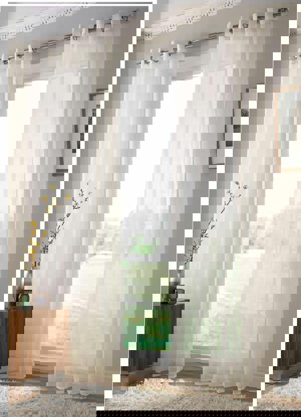 Luxury Living Voile Ring Top Curtain Panel Pair