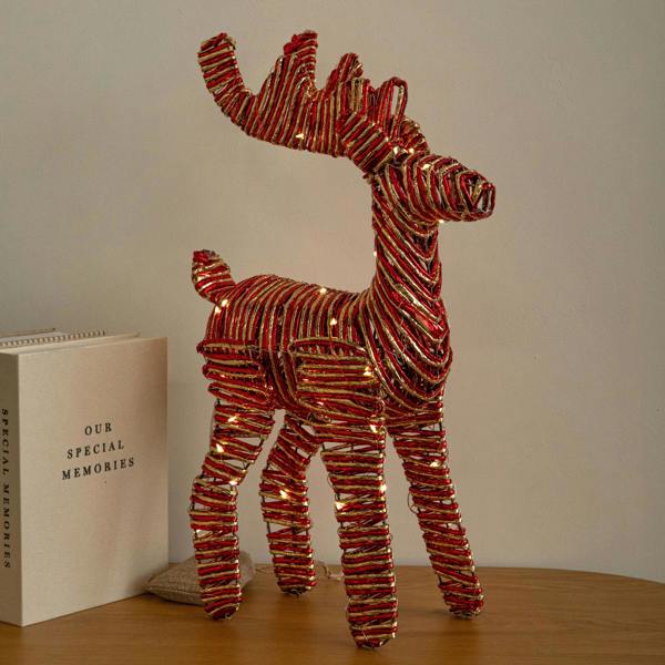 Samuel Alexander 40cm Light Up Christmas Reindeer with 50 Warm White LEDs