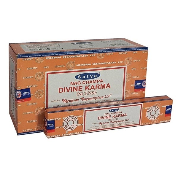 Serano Set of 12 Packets of Divine Karma Incense Sticks by Satya
