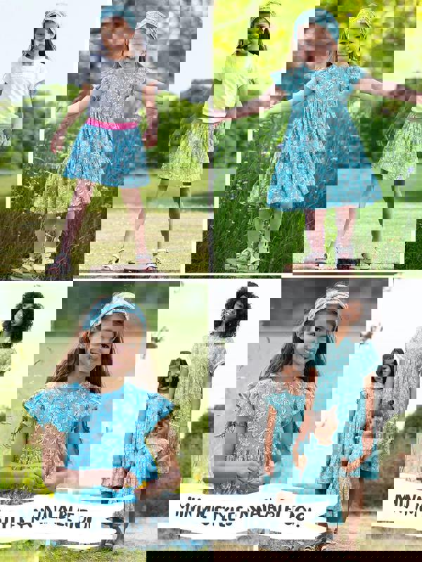 Kite Womens Organic Chilfrome Muslin Dress Ocean Bloom