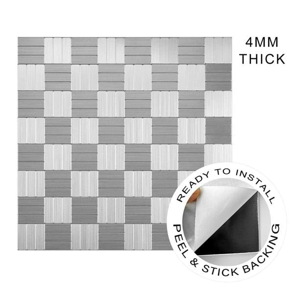 ENER-J Linear Glow Peel & Stick Aluminum Tile, Size: 300 x 300 x 4 mm (Pack of 4)