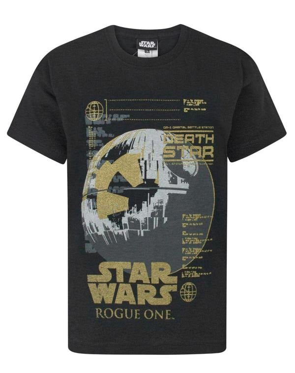 Star Wars Boys Black Death Star Print Short Sleeved T-Shirt