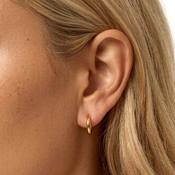 MUCHV Solid Hoop Earrings - 14mm