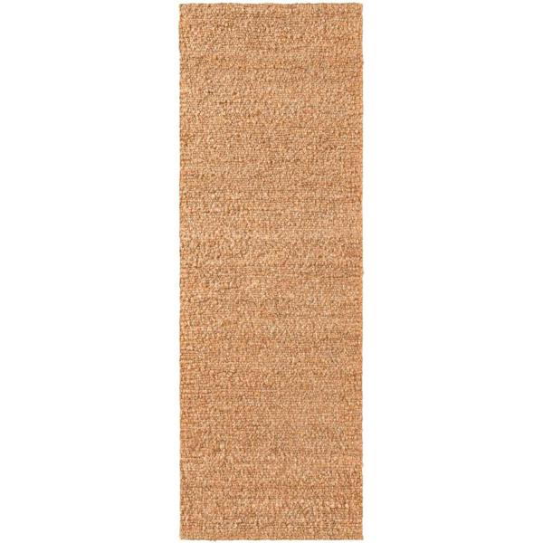 Beige woven rug on a white background
