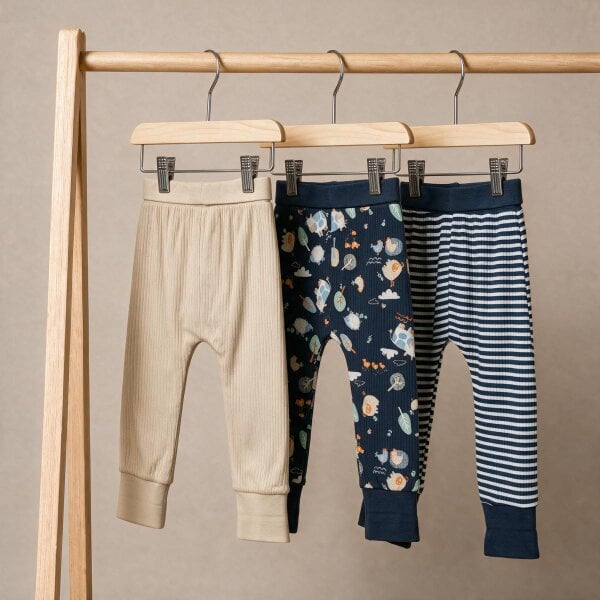 Mini Cuddles Farm theme-Printed Joggers (Muticolour), 3 Pack