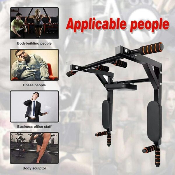 Havendro Pull Up Bar Wall Mounted Chin Up H-Duty Power Tower Dip Station