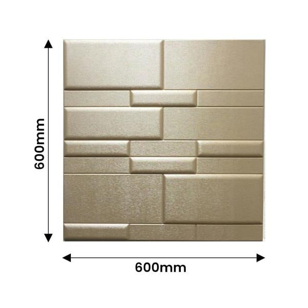ENER-J Linear Edge 3D Grid PU Leather Wall Panels - 60x60cms, 10mm Thickness Size 600 x 600 mm (Pack of 4)