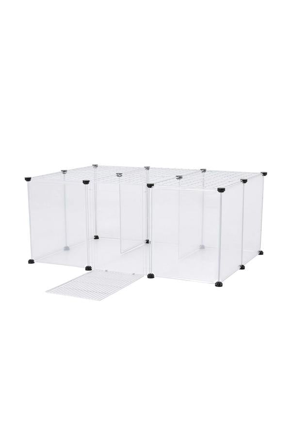 Living and Home 18 Panels Portable Clear Pet Playpen Fence with Door