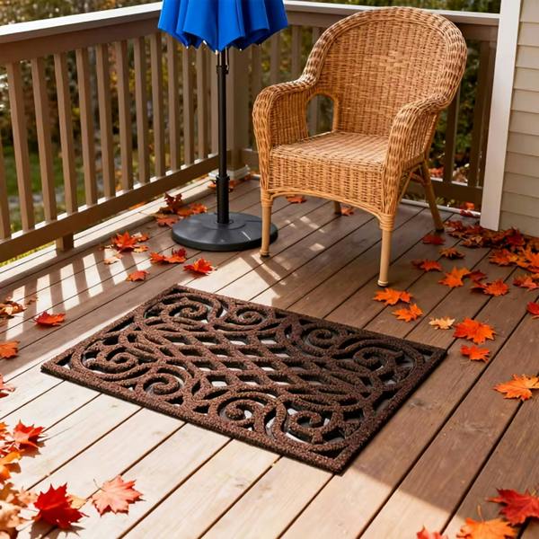 Nicoman Victorian Style Eco Outdoor Door Mat - Chocolate