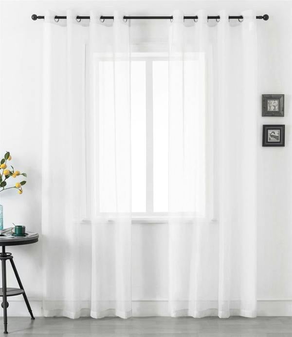 Luxury Living Voile Ring Top Curtain Panel Pair