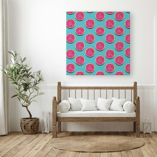 Warren Reed Fruity Pattern Of Pink Grapefruit Canvas