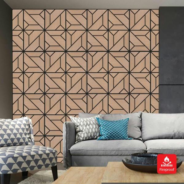 Britwall EchoGrid Acoustic Wall Panel -  PET + MDF Size: 610 x 610 x 17 mm (Pack of 4)