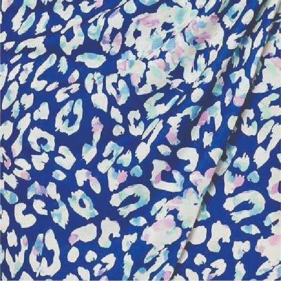 Blue | Animal Print Ruched Short Wrap Dress