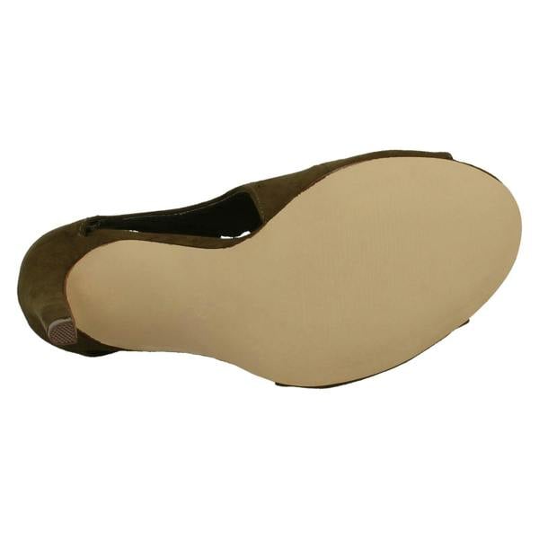 Spot On Ladies Spot On Open Toe Side Slit Heels