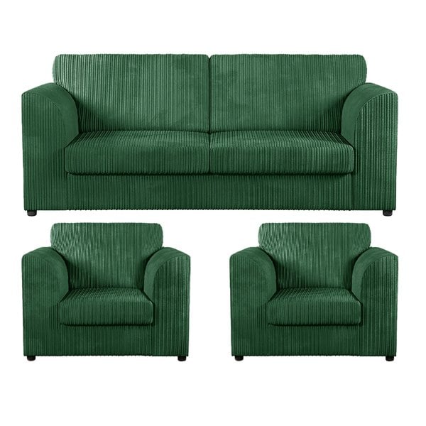 Furnishings For Less Luxor Full Jumbo Cord 3 Seater and 2 x Armchairs - Full Back