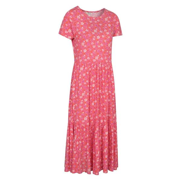 Mountain Warehouse Womens/Ladies Sardinia Floral Tiered Dress - Bright Pink - 
