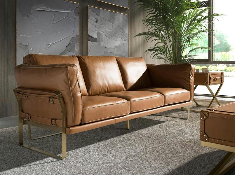 Angel Cerdá Camel leather sofa 6229/6230