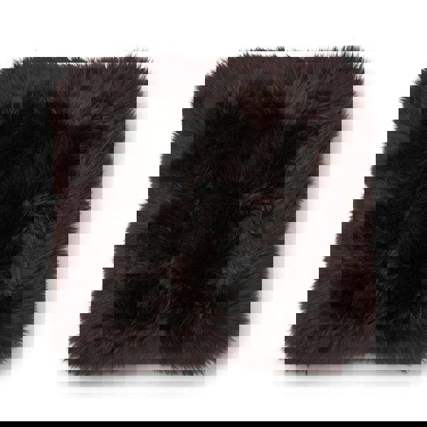 Long-Wool Sheepskin Cushion | 52x52 cm Brown/Chocolate