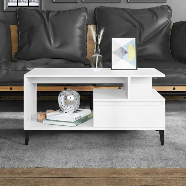Berkfield Coffee Table White 90x49x45 cm Engineered Wood