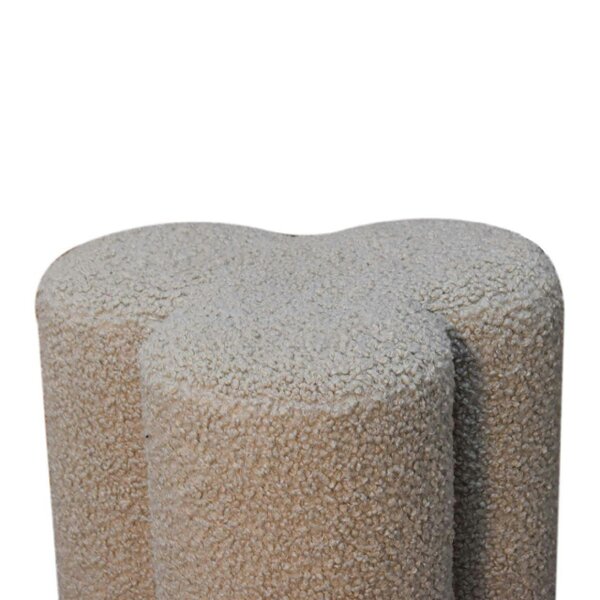 Wyld Haus Domme Mud Boucle Shaped Clover Footstool
