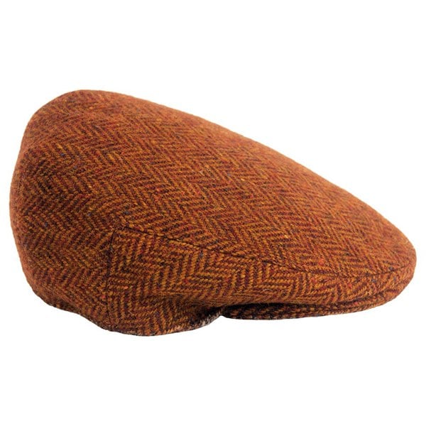 Gamble & Gunn Dolton Molloy & Sons Irish Donegal Tweed British Made Vermilion Red Flat Cap