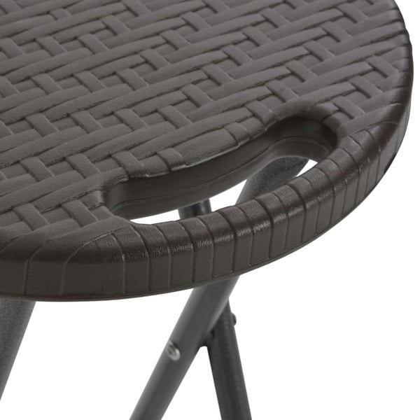 Berkfield Folding Bar Stools 2 pcs HDPE and Steel Brown Rattan Look