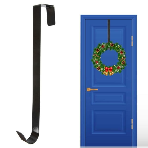 Shatchi 38cm Black Metal Wreath Hanger for Door Displays and Year-Round Home Organisation