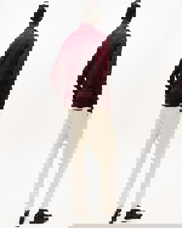 Tommy Hilfiger Essential Cotton 1/4 Zip Mock Mens Sweatshirt - Deep Burgundy