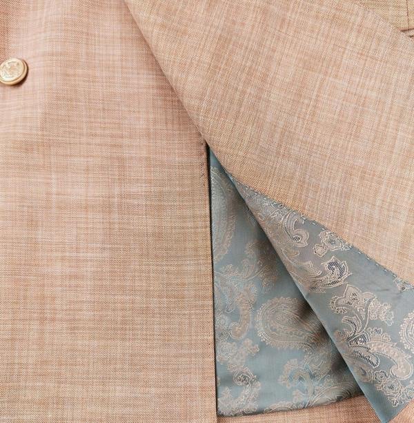 Light Salmon Slim Fit Double-Breasted Suit