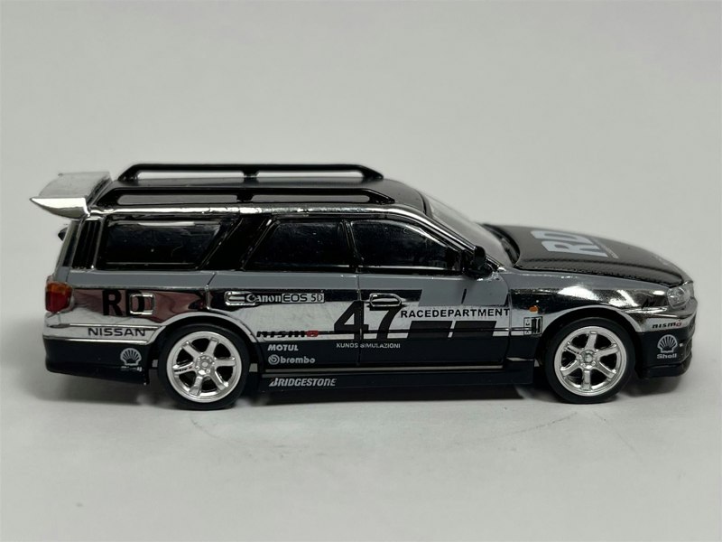 Pop Race Nissan Stagea Chrome Silver 1:64 Scale Pop Race PR640056