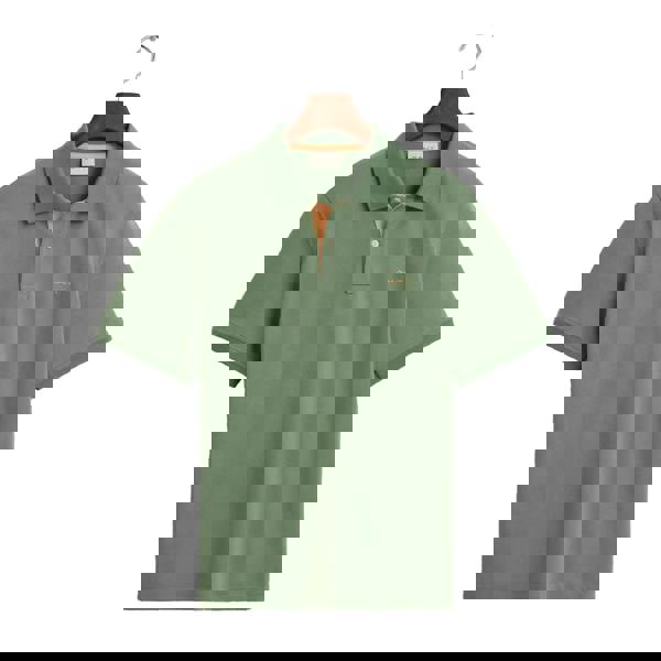 Gant Mens Contrast Pique Polo Shirt - Light Green - 