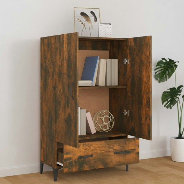 Berkfield Highboard Smoked Oak 70x31x115 cm Engineered Wood