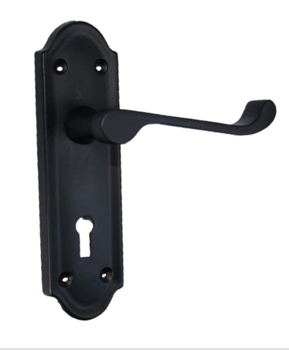 EDH Door Hardware Askworth Door Handle Set – Matt Black Internal Lock Door Handles 170mm x 48mm