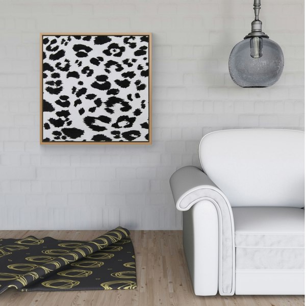 Warren Reed Black Leopard Print Framed Canvas