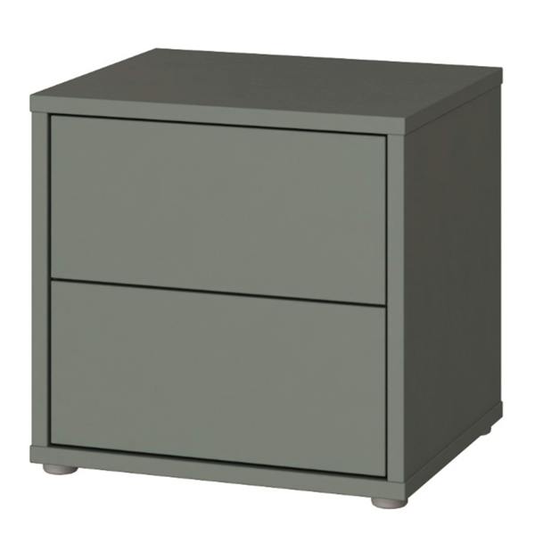 Furniture To Go Alice Springs Low Bedside Cabinet with 2 Drawers Push-to-Open in Sage Green