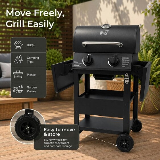 Neo Black Steel 2 Burner Gas BBQ Grill