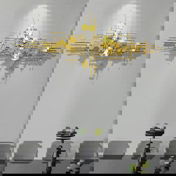 Clark Art Deco Wall Clock, Silent Clock, Gold-Weilai-Weilai Concept