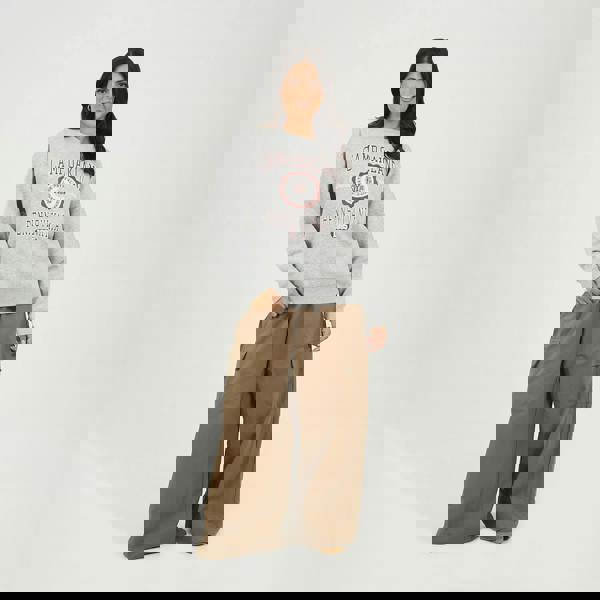 Brave Soul Grey Crew Neck Graphic Print Sweatshirt - Grey Image 3