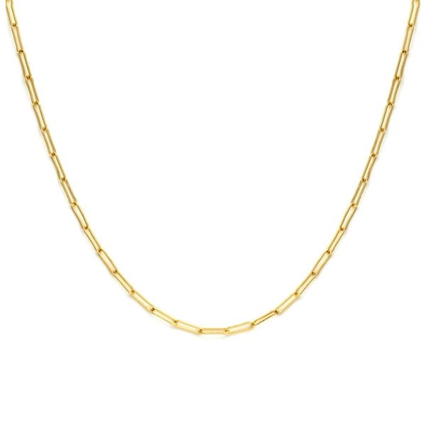 Say It With Paper Clip Chain Necklace - Yellow Gold Plated