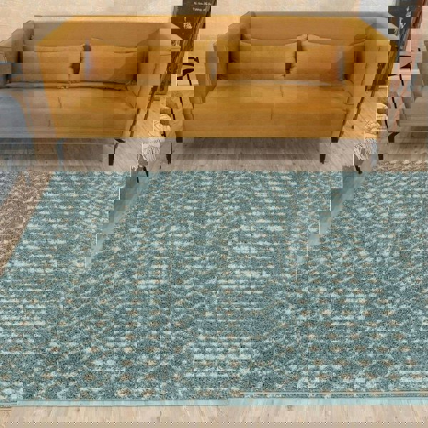 Shaggy blue rug High Quality Elegant Moroccan Pattern