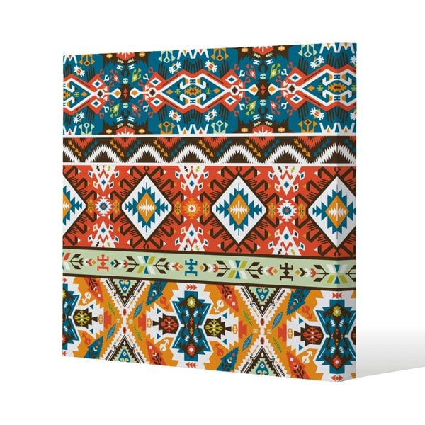 Benjamin Tate Design Colorful pattern in tribal style (Canvas Print)