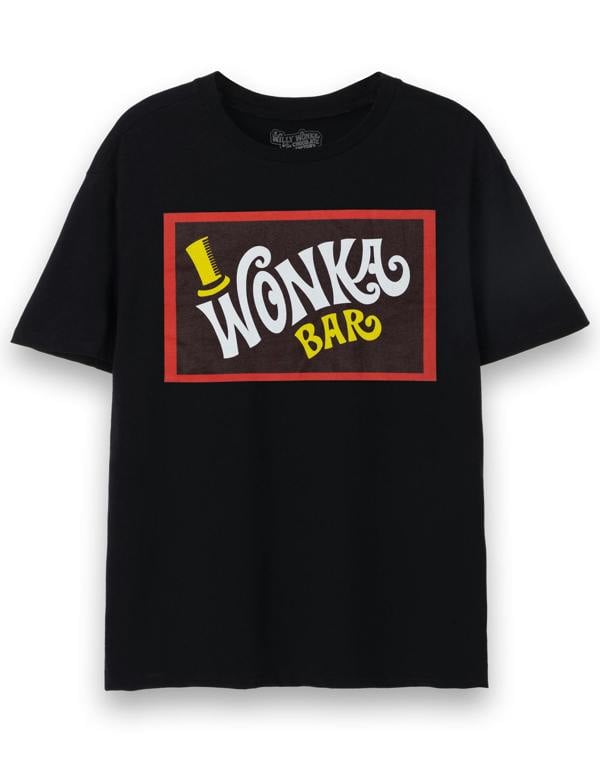 Wonka Unisex Black Wonka Bar Short Sleeved T-Shirt
