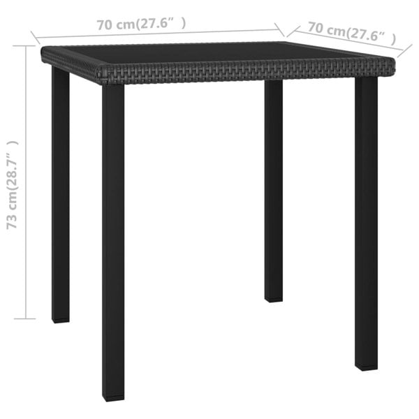 Berkfield 5 Piece Outdoor Dining Set with Cushions Poly Rattan Black