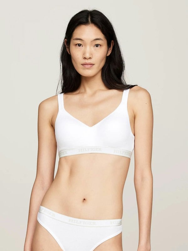 Tommy Hilfiger MONOTYPE Womens Bralette Lifts White