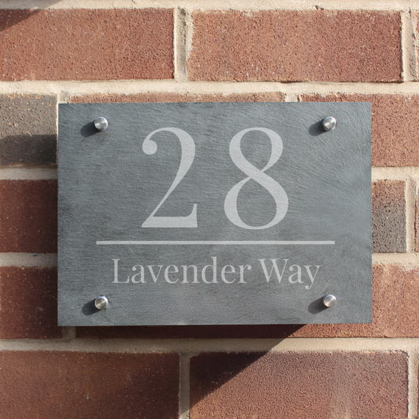 Abode Home & Gifts Personalised Large Number Slate House Sign