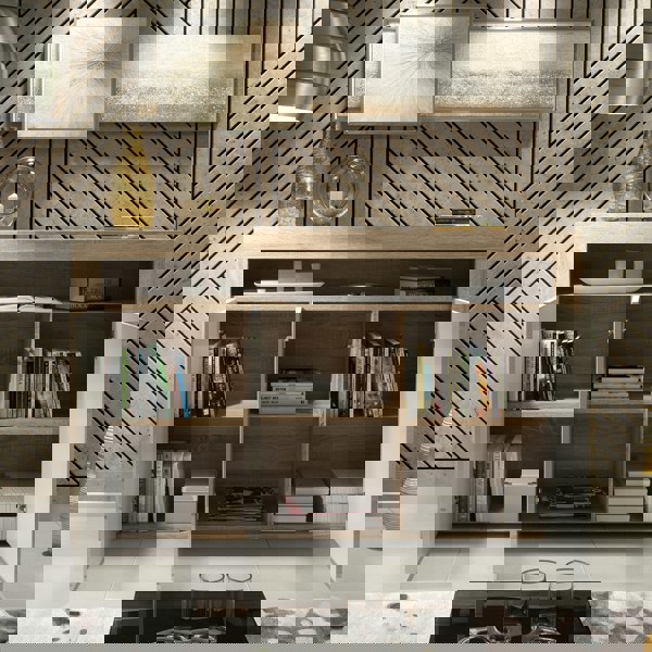 Mex Furniture Modern Sideboard 155cm – Oak Matt Body with White Gloss Doors