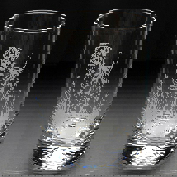 Glyptic Glass Art Rottweiler Dog Whiskey Tumbler Glass - Hand Etched/Engraved Gift