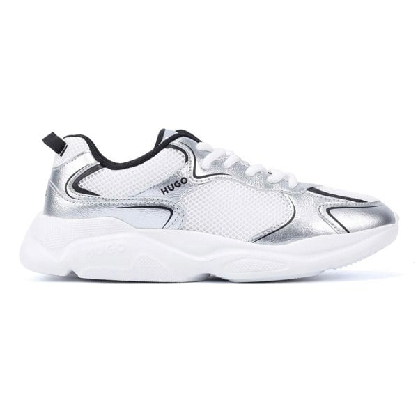 Hugo Women's LEON Tennis Trainers - Silver/White